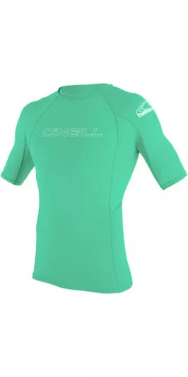 2023 O'Neill Youth Basic Skins Short Sleeve Rash Vest - Light Aqua
