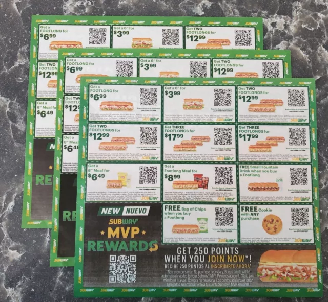 SUBWAY COUPONS , Expire 12/31/23 $3.00 - PicClick