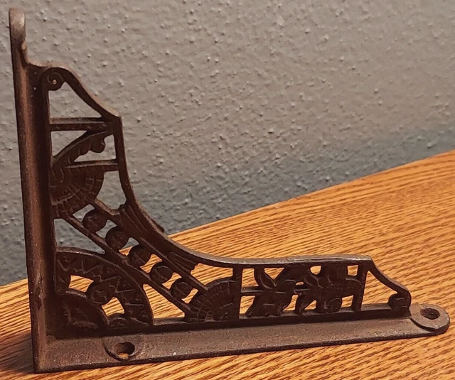 Antique Victorian Cast Iron Shelf Bracket 4.875" By 3.875"