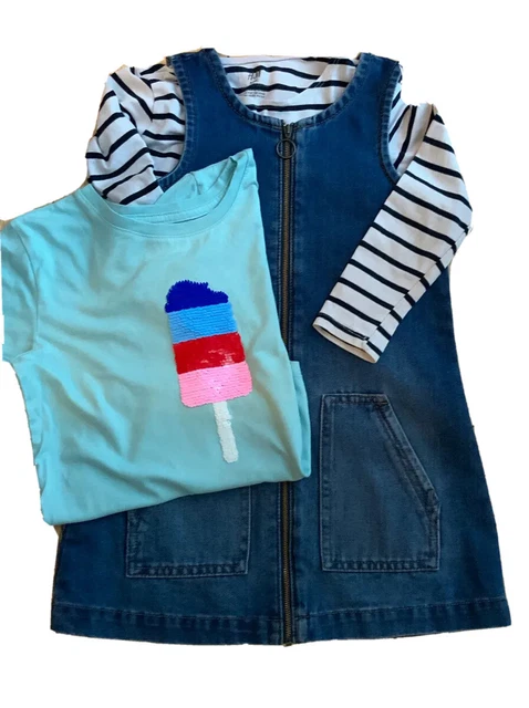 T-shirt top BAMBINA BUNDLE GAP abito denim H&M età 6 7 taglia