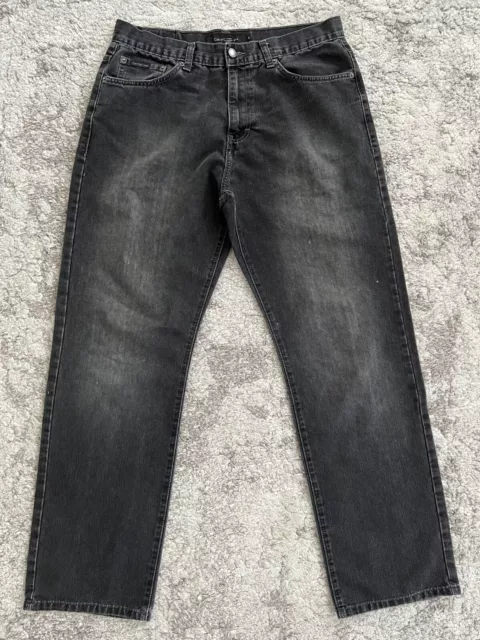 Calvin Klein Jeans Mens 34 Black Regular Fit Straight Leg Pockets Casual Denim