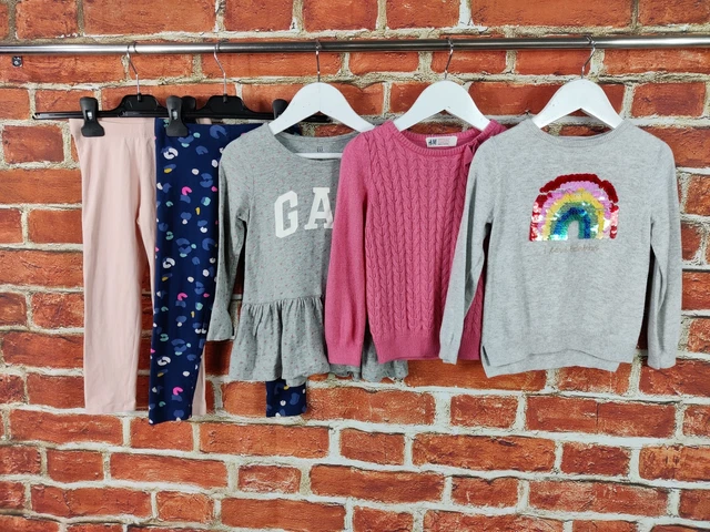 Pacchetto Maglione Ragazze Età 3-4 Anni H&M M&S Gap Leggings Maglione Set Arcobaleno 104Cm