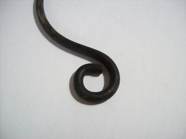 old vintage Cast Iron Hook Plant or Sign Hanger, Rustic Old 5