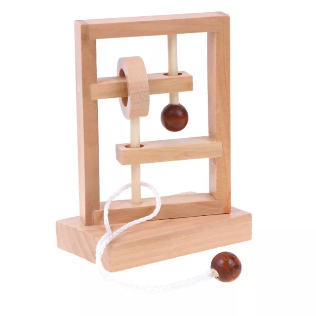 3D Wooden Rope Loop Puzzle IQ Mind String Brain teaser Game for Adults Kid_h ❤HA