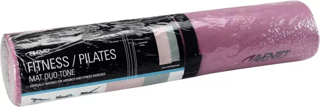 Avento Pilates Matte Fitness Yogamatte, Rosa/Light Grau, 173.7 x 60.2 x 0.2 cm 3