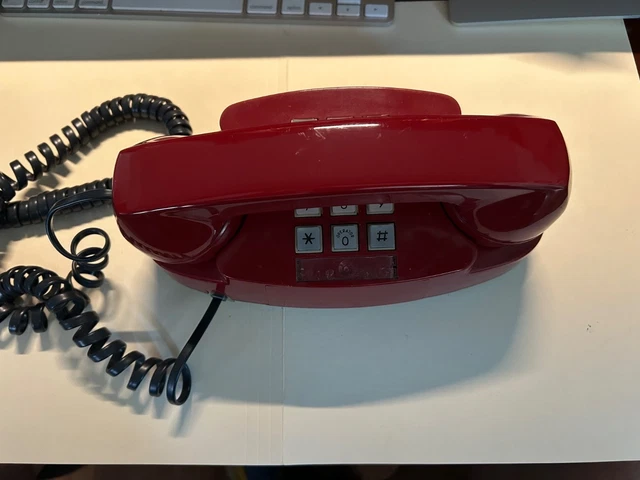 VINTAGE PRINCESS TOUCH-TONE Red Western Electric Bell System Phone ...