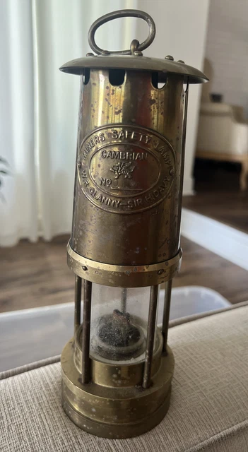 VINTAGE BRASS MINERS Safety Lamp Cambrian W R Clanny Sir H Davy