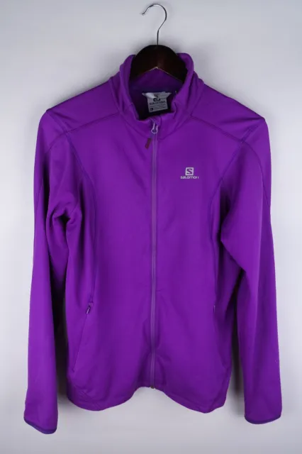 Salomon Acti Therm Women Track Jacket Activewear Stretch Full Zip Purple size L