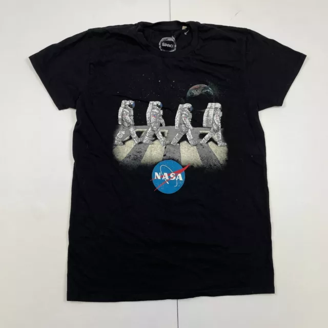 T-shirt uomo NASA S nera manica corta collo rotondo Space Adventure Astronaught