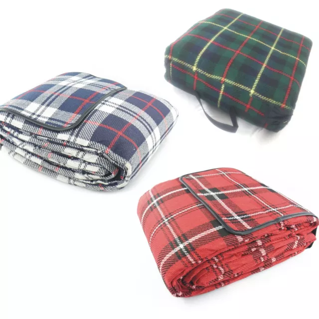 Jumbo Waterproof Picnic Rug Travel Pet Camping Blanket Red Navy Blue Green