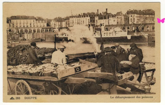 Carte Postale 76 - DIEPPE - Le Débarquement des Poissons