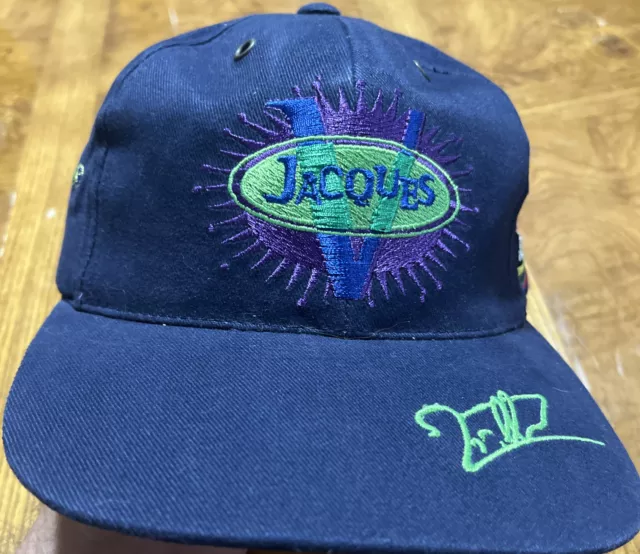 Vintage F1 Cap Hat Jacques Villeneuve Renault Racing 90s Leather Strap RARE