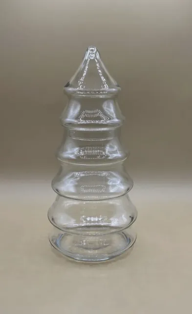 Libbey 10.5" Clear Glass Christmas Tree Apothecary Jar Canister Candy Vintage