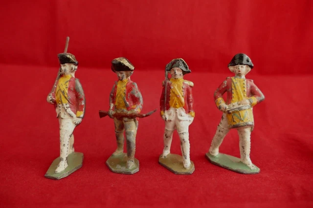 Anciens Soldats de plomb HEYDE 4 fantassins français de 1914