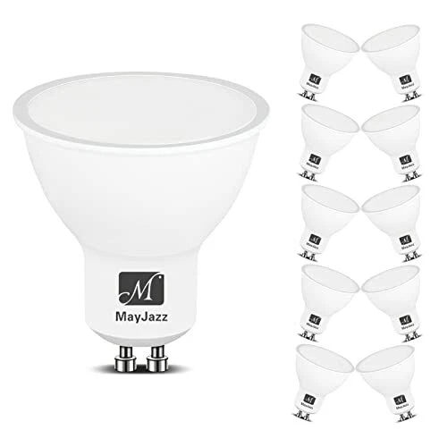 MayJazz 7w GU10 LED Glühbirnen warmweiß, 3000K 550LM Ersatz für 70w Halogenlampe,