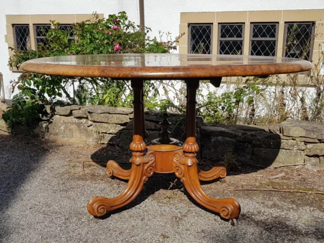 A Stunning Victorian/Early Edwardian Burr Walnut & Banded Oval Tilt Top Table