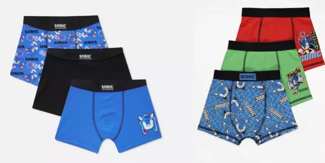 Sonic The Hedgehog Hipster Trunks Boxer Shorts 3 Pack