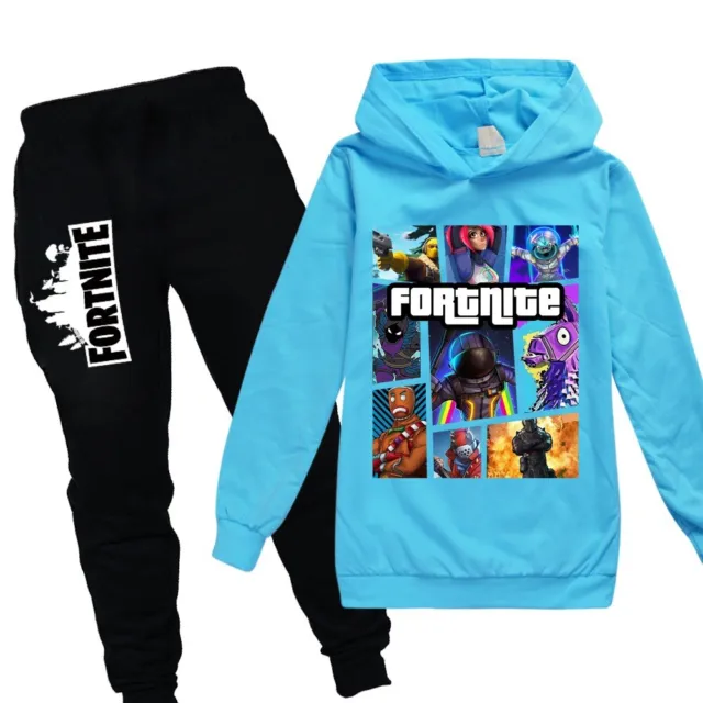 Kids Boys Fortnite Casual Hoodie+Pants Suit Jumper Outfit Long Sleeve Tracksuit 2