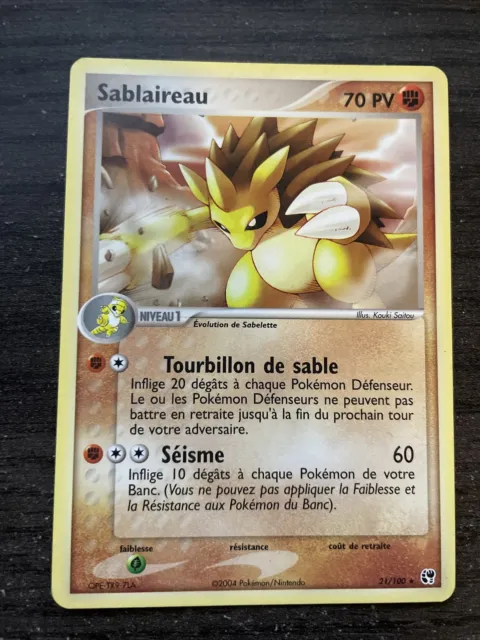 Sablaireau Rare - Pokémon 21/100 Ex Tempête De Sable Proche Du Neuf Fr
