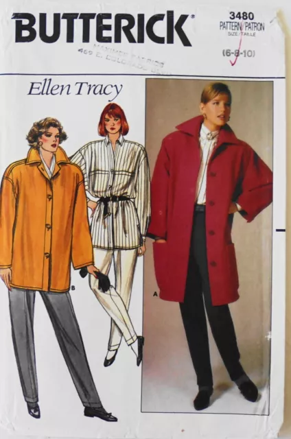 Butterick 3480 Ellen Tracy Misses Jacket Shirt Pants Sewing Pattern Sz 6-8-10