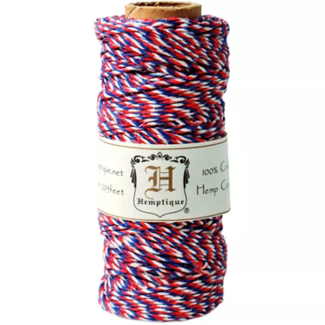 Hemp Variegated Cord Spool 20lb 205' Americana