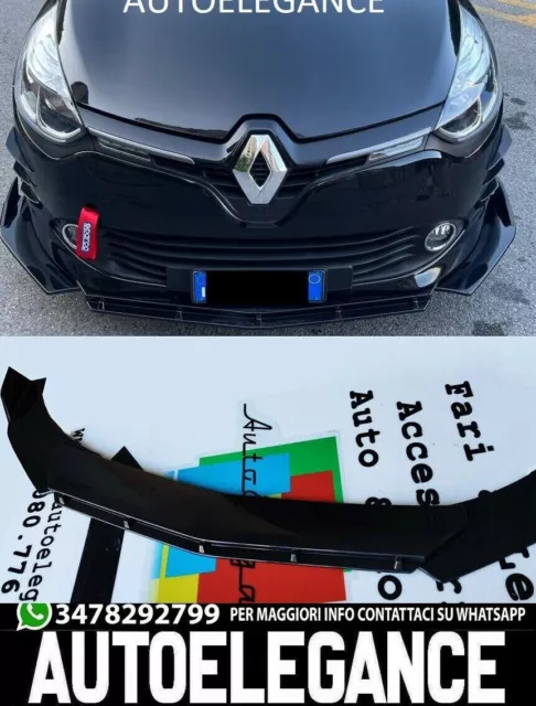 Renault Clio 4 2012-2018 Lama Sotto Paraurti Anteriore Abs Splitter Rs Nero Blac