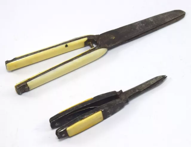 Set Of 2 Old Collectible Paper Cutter Scissors / Royal letter opener. G47-82