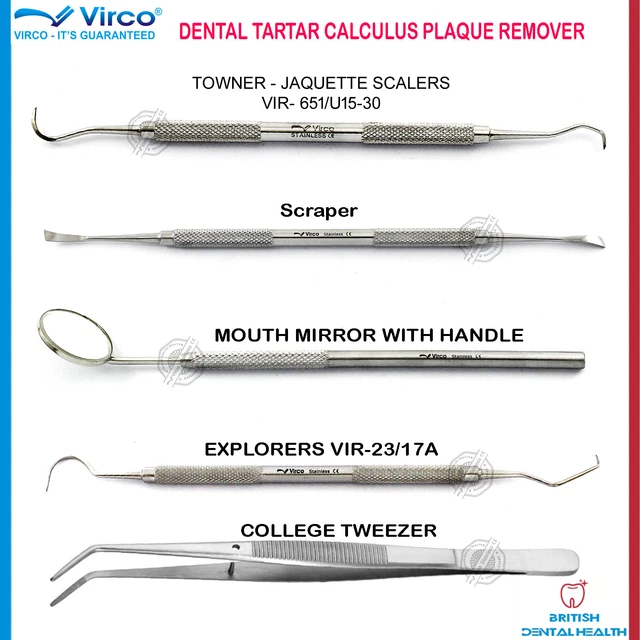 Dentaire Tartre Dents Grattoir Calcul Plaque Retire Set Acier Inoxydable