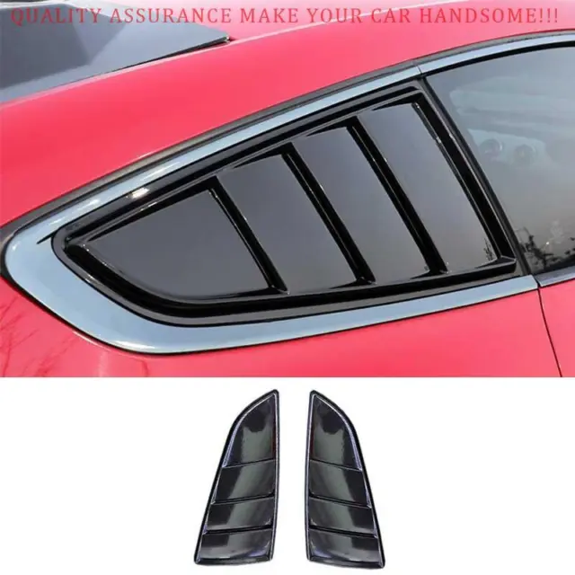 For Ford Mustang 2015-2023 Gloss Black Side Vent Window Scoop Louver Quarter 2PC