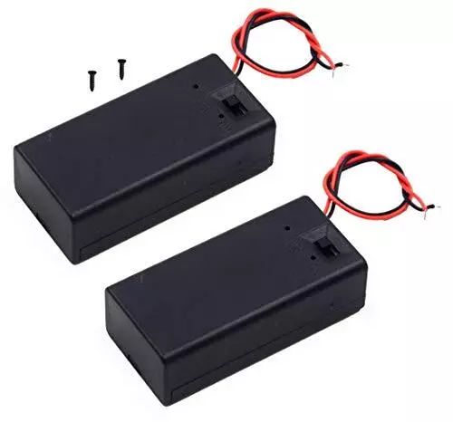 LAMPVPATH (Pack of 2) 9V Battery Holder, 9 Volt Battery Holder with Switch, 9V B