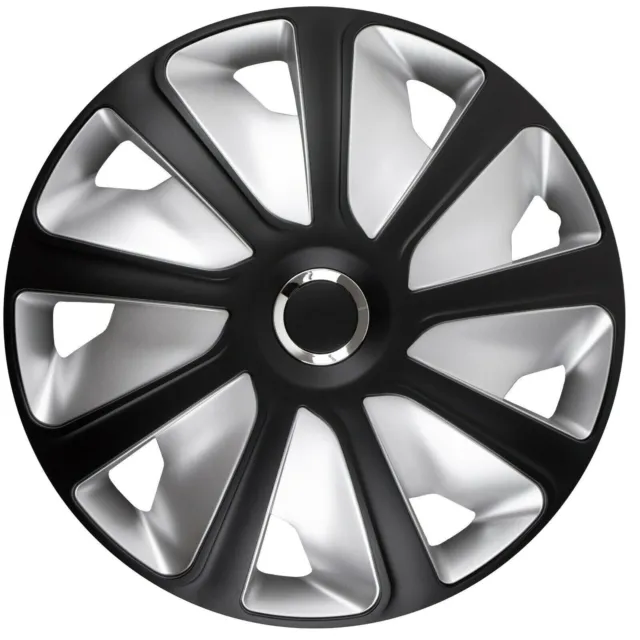 FITS FIAT DUCATO - 16" Black & Silver Deep Dish Wheel Trims Hub Caps 4PC