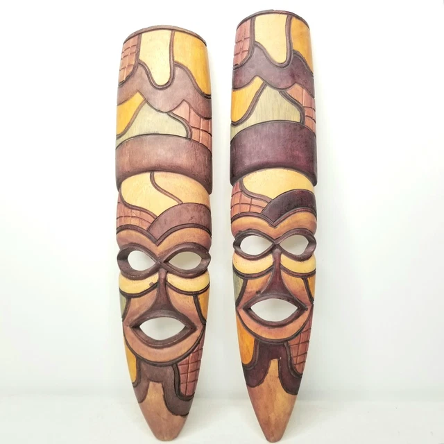 Vintage African Handcrafted Wooden Wall Decorarive  HandCarved Mask