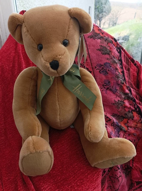 Large Vintage Harrods Teddy Bear With Tag 19 inch / 49cm