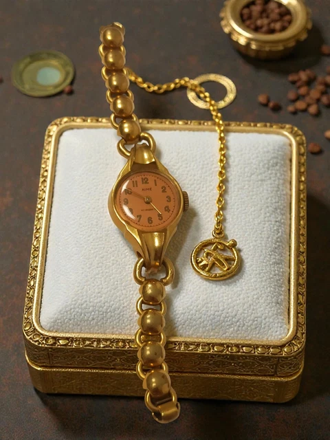 Montre Ancienne Femme Relide - Mécanique Plaqué Or - Style Plongeur - Ne Fonctionne Pas - Occasion
