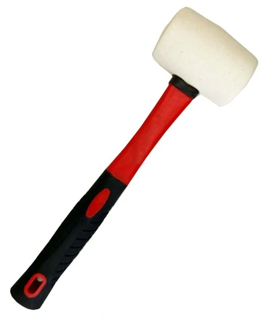 Maillet en caoutchouc blanc Hammer32oz avec marteau à poignée en fibre de...