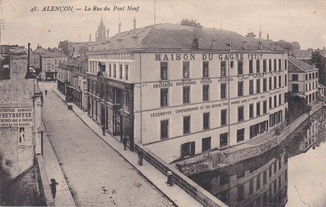 * ORNE 61 * ALENCON - rue du pont neuf, maison du gagne petit, 1915 cachet armée