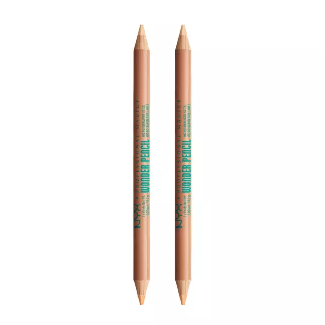 NYX Professional Makeup Wonder Pencil Brow Highlighter & Concealer, Medium, 2 PK