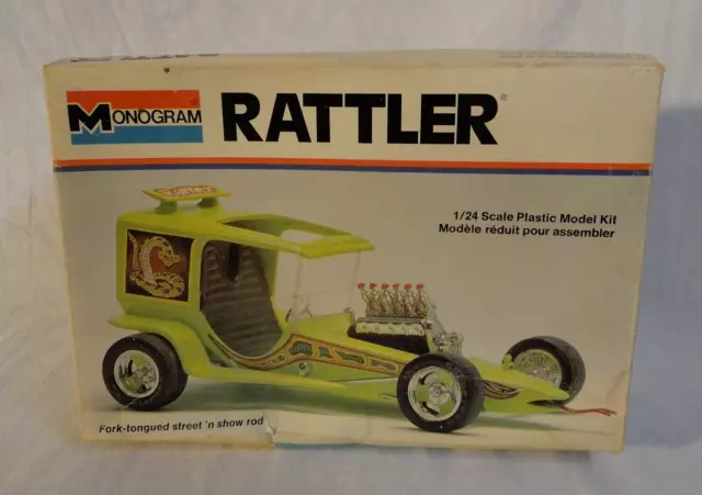 Look! 1975 Monogram Tom Daniel "Rattler" Showrod 1/24 Original Issue Model Kit!