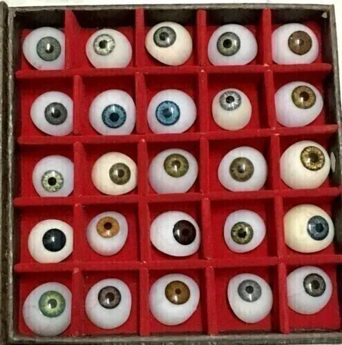 Conjunto de ojos de mezcla artificial antiguo de 25 piezas de ojo protésico... 3