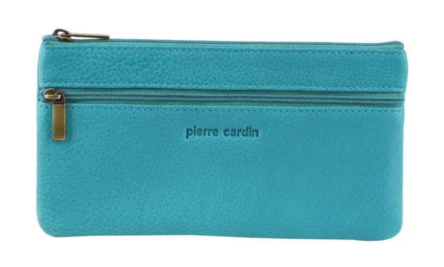 Pierre Cardin Ladies Women's Genuine Soft Leather Italian Wallet - Turquoise