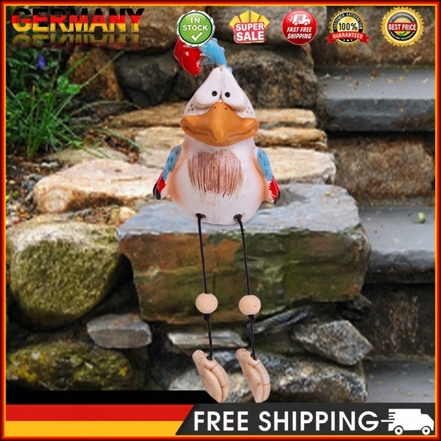 Kunstharz-Garten-Huhn-Statue Art Farm Dumb Chicken Sculpture Ornament Decor (rot