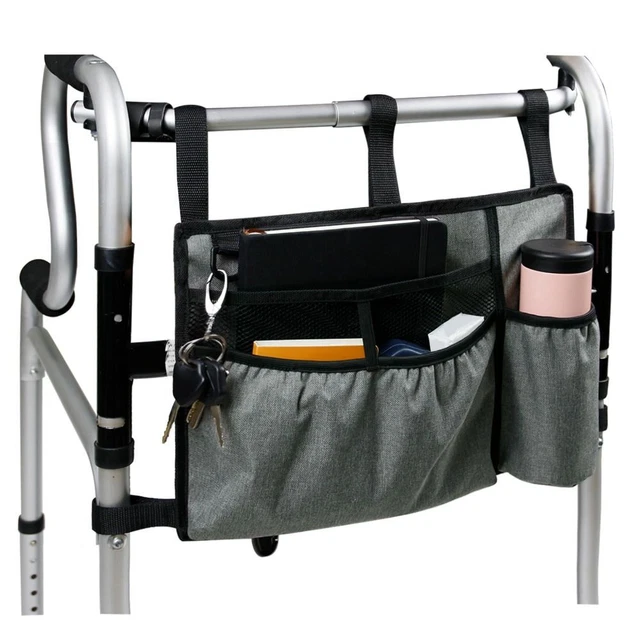 Large Capacity Walker Bag Foldable Attachments Bag  Wheelchair Rollator