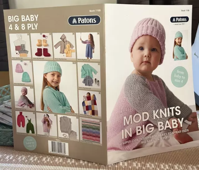 Patons Modern Knits To Create 12 Super Designs 3 Months To 4 Years Brand New