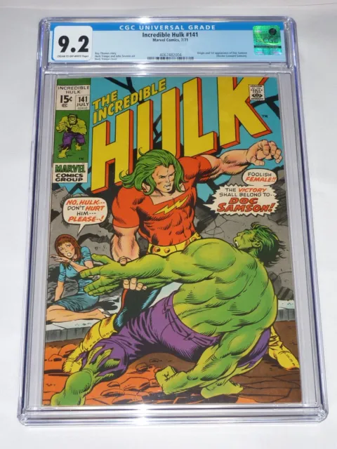 Incredible Hulk #141 NM- Marvel 1971 CGC 9.2, Origin 1st Appearance Doc Samson