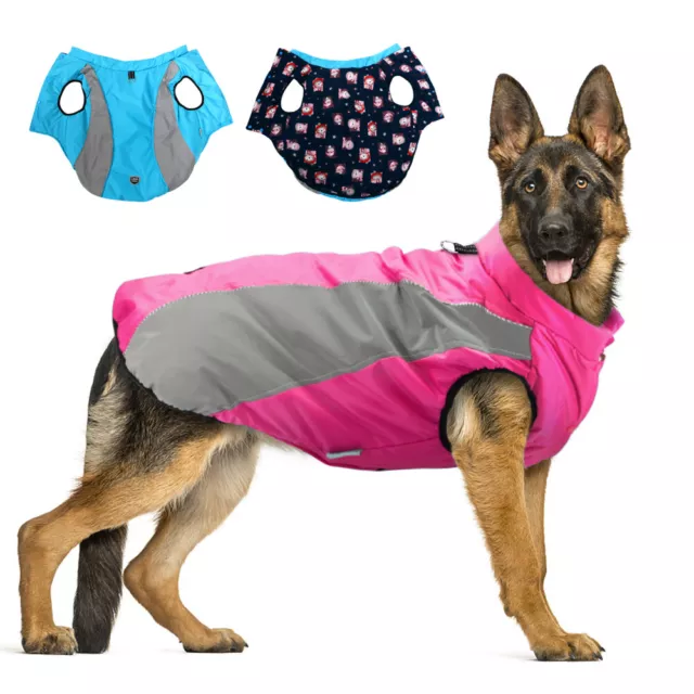 Winter Hundemantel Wasserdicht Hundejacke Warm Gepolstert Kleidung Regenschutz