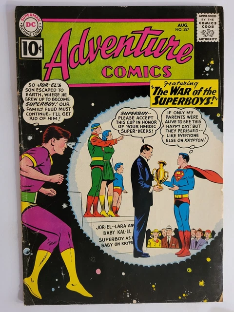 ADVENTURE COMICS #287 (VG) 1961 1st appearance of Bizarro Jimmy Olsen! SILVER DC