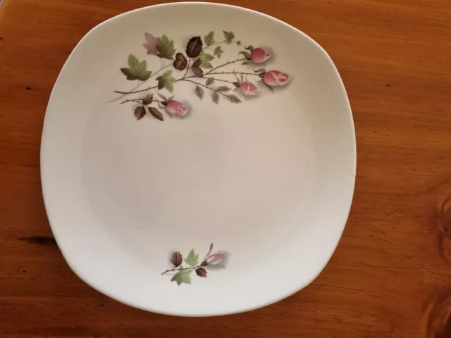 Vintage Johnson Of Australia  Pink Rose Square Round Plate