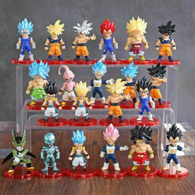 SeekFunning 6 pcs Dragon Ball Z Figures Set: Super Saiyan Goku Son Blue  Gokou Vegeta & Broly Action Figures 