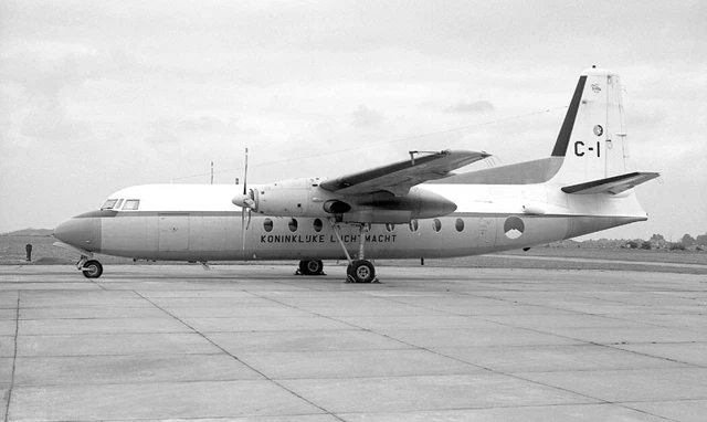 334 Sqn, RNethAF, F27-100 Friendship, C-1 at Cranwell, 14 May '68 - B&W Neg_6150