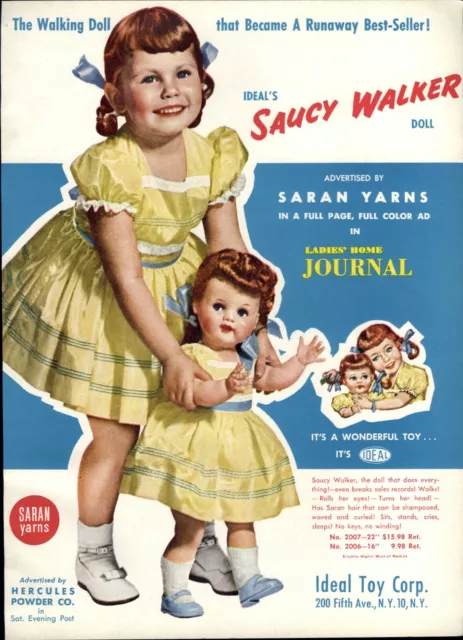 1953 PAPER AD Ideal Toy Doll Saucy Walker Betsy McCall Mary Hartline
